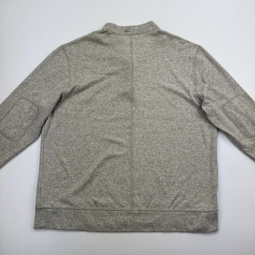 Greg Norman 1/4 Zip Pullover Mens XL Tan Golf Sweater Stretch Knit